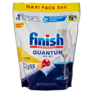 Finish Quantum All In One Lemon Pastiglie Lavastoviglie 65 Lavaggi 676 g