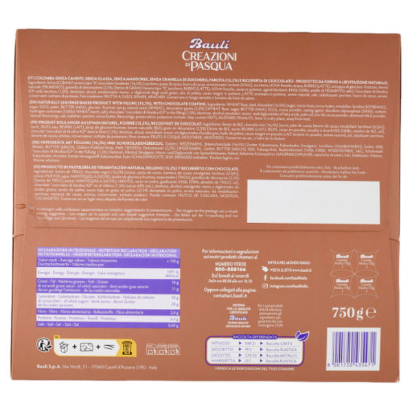 Bauli Creazioni di Pasqua Colomba Crema al 