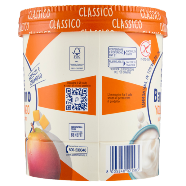 Sammontana Barattolino Classico Yogurt e Mango 500 g