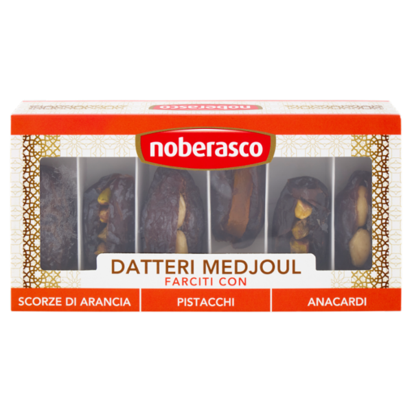 noberasco Datteri Medjoul Farciti con Scorze d'Arancia, Pistacchi, Anacardi 125 g