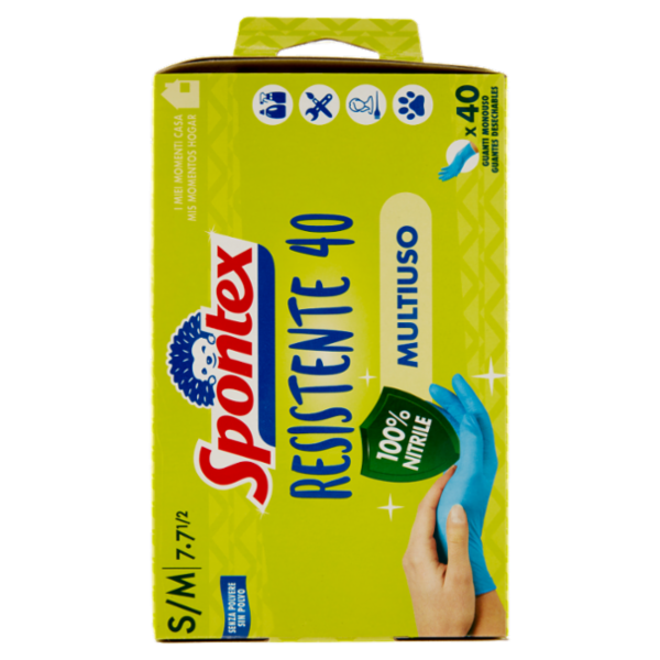 Spontex Guanti Usa&Getta Resistente 40 tg S/M