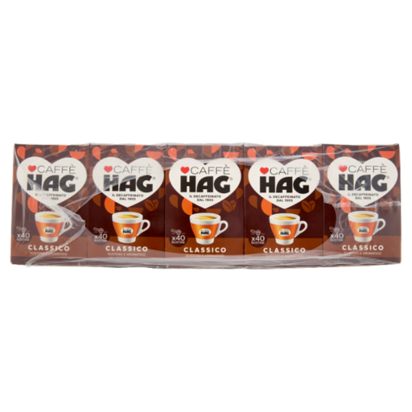 Caffè HAG Bar 200 bustine di caffè macinato decaffeinato 1,3 kg