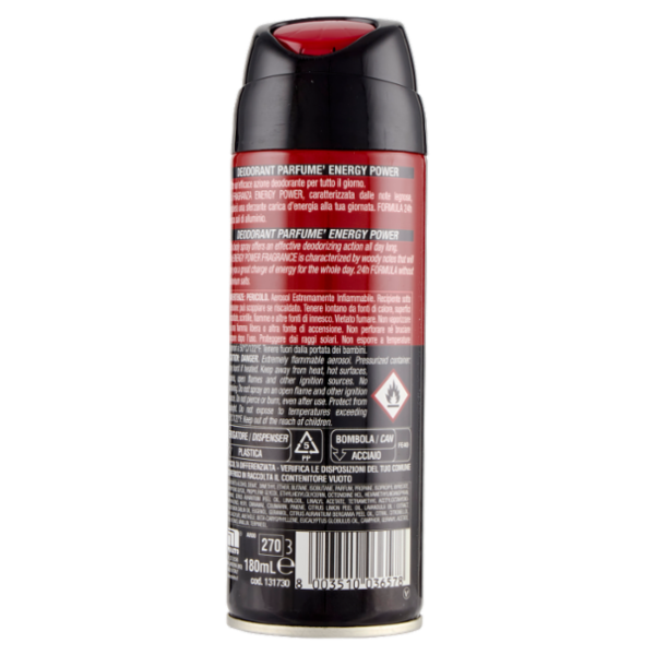 Intesa Pour Homme Deodorant Parfumé Energy Power Body Spray 180 mL