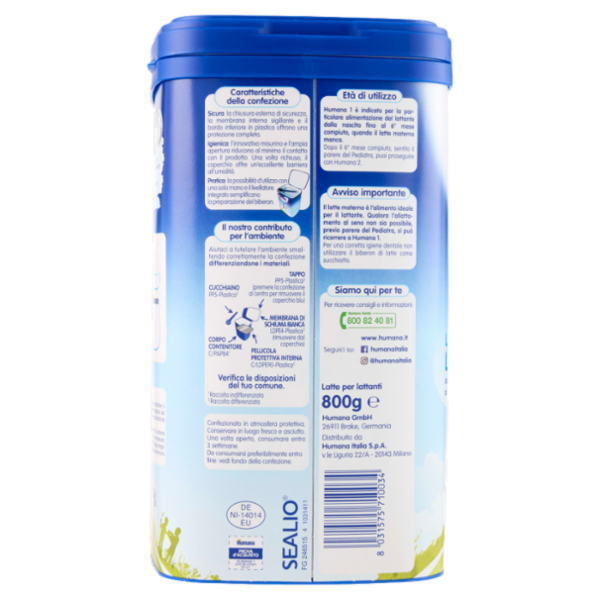 Humana 1 Latte per Lattanti 800 g