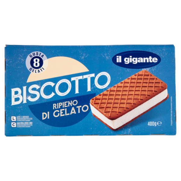 IL GIGANTE Biscotto Ripieno di Gelato 8 x 50 g