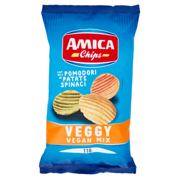Amica Chips Veggy Vegan Mix con mix di Pomodori Patate Spinaci 110 g