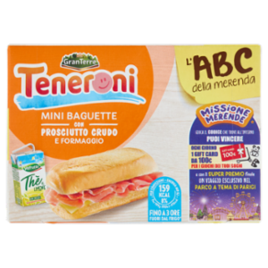 Teneroni L'ABC Della Merenda Mini Baguette Con Prosciutto Crudo e Formaggio