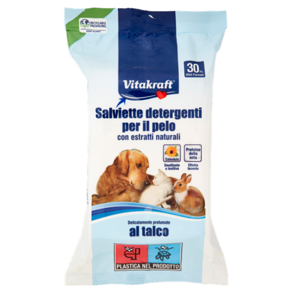 Vitakraft Salviette detergenti per il pelo 30 pz