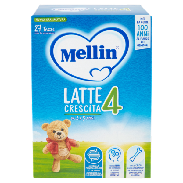 MELLIN 4 - Latte di Crescita in Polvere per Bambini da 2 a 3 anni 770g