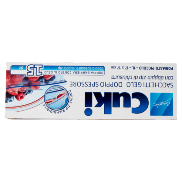 Cuki Congela Sacchetti Gelo Doppio Spessore Formato Piccolo - 1L - 17 x 117 cm 15 pz