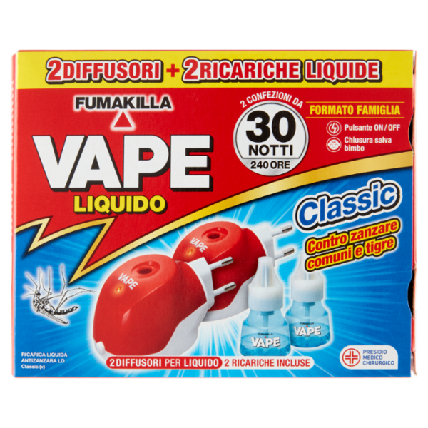 VAPE 2 Elettroemanatori Liquido Classic + 2 Ricariche da 15 ml