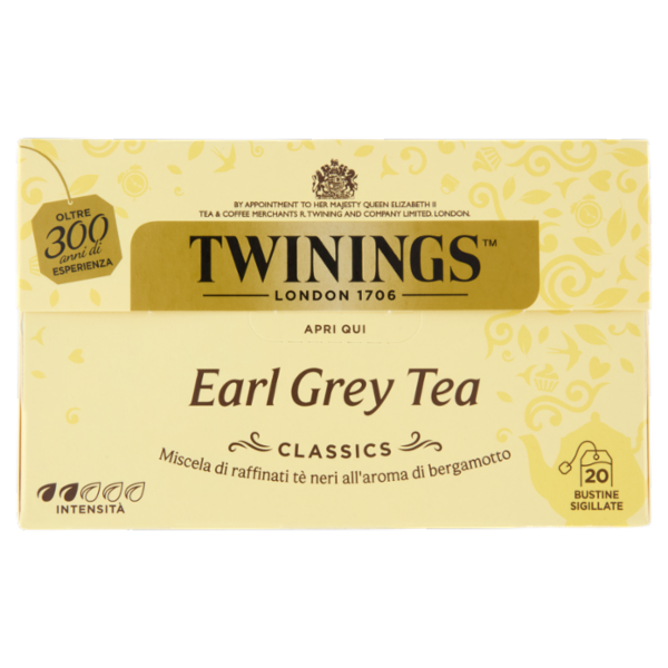 Twinings Earl Grey Tè Nero al sapore di Bergamotto 20 filtri The 40 g
