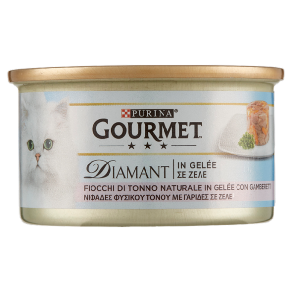 PURINA GOURMET Diamant in Gelée Fiocchi di Tonno Naturale in Gelée con Gamberetti 85 g