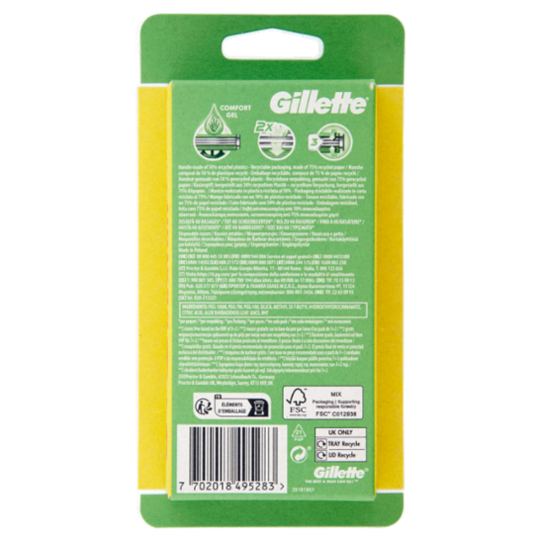 Gillette Sensor 3 Sensitive Rasoio da Uomo Usa e Getta, 3 Rasoi + 2 Gratis