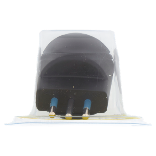 Selex Adattatore Semplice Spina 10A + 1 Presa 10-16A(Ted) Nero