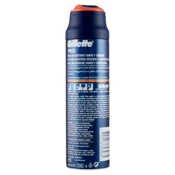 Gillette Gel da Barba da Uomo Pro Pelle Sensibile, 200 ml