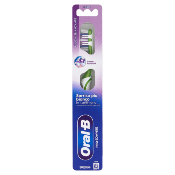 Oral-B Spazzolino Manuale Pro-3D White Pulizia Sbiancante Medio 1 pz