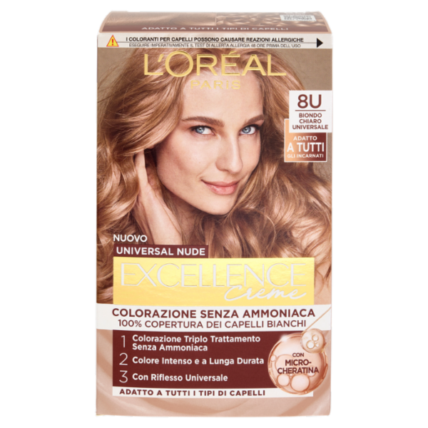 L'Oréal Paris Excellence Creme Universal Nude Colorazione Senza Ammoniaca 8U Biondo Chiaro Universal