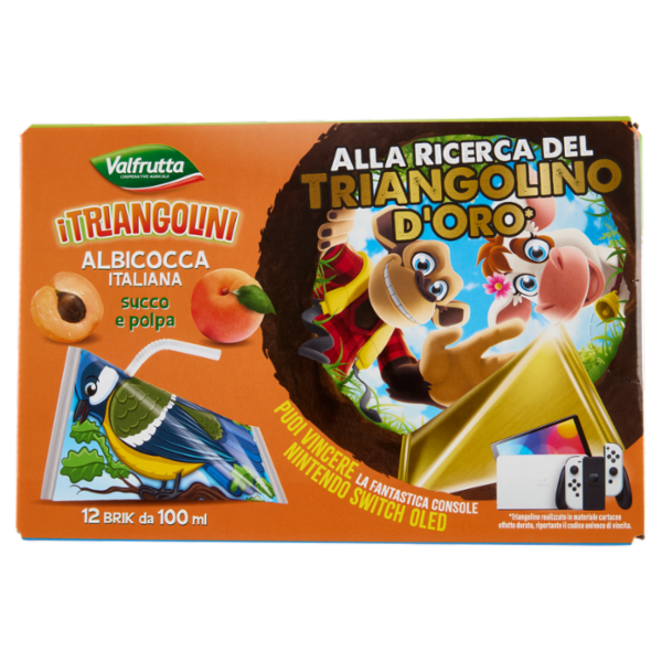 Valfrutta i Triangolini Albicocca Italiana succo e polpa Brik 12 x 100 ml