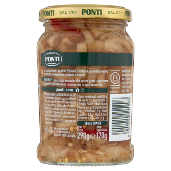 Ponti Zero Olio Melanzane con Peperoni & Prezzemolo 290 g