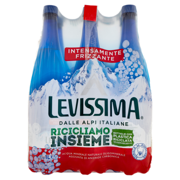 LEVISSIMA, Acqua Intensamente Frizzante 25% RPET 6 x 1 L