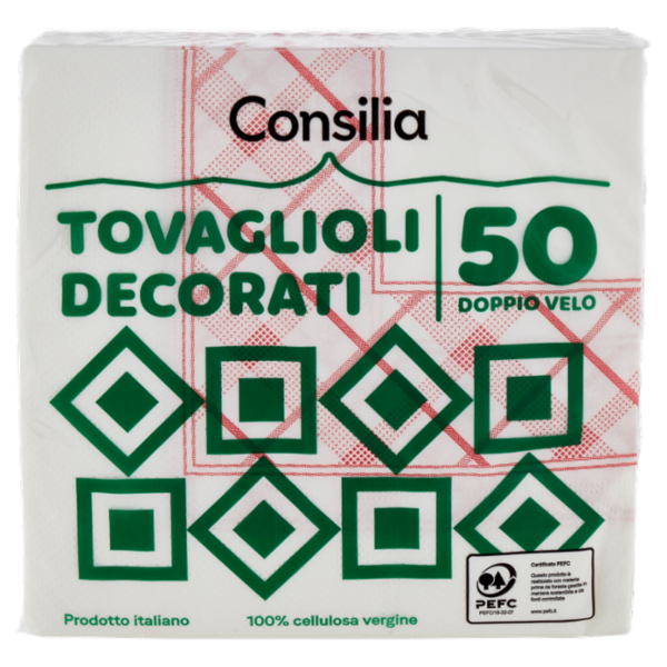 Consilia Tovaglioli 2 Veli 33X33 cm Decorati 50 pezzi