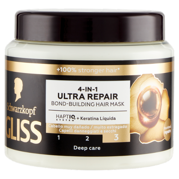 Gliss 4-in-1 Ultra Repair Maschera Bond Building per Capelli 400ml