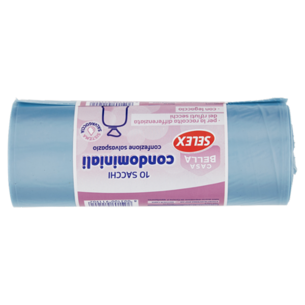 Selex Casa Bella Sacchi Condominiali Trasparente con Legaccio Cm 70X110 10 pezzi