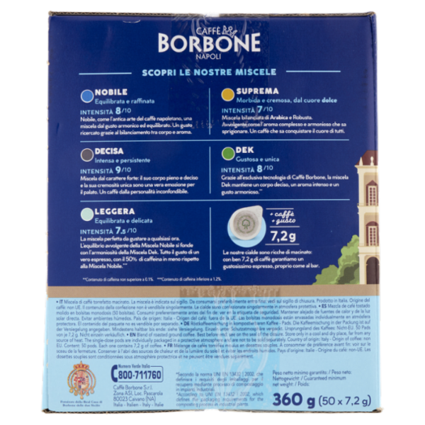 Caffè Borbone Miscela Decisa Cialde Compostabili* 50 x 7,2 g
