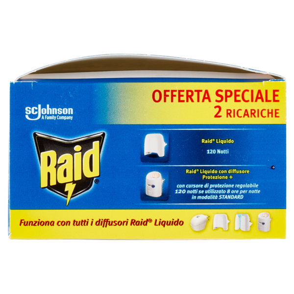 Raid Liquido Zanzare tigre e comuni Inodore 2 Ricariche 2 x 36 ml