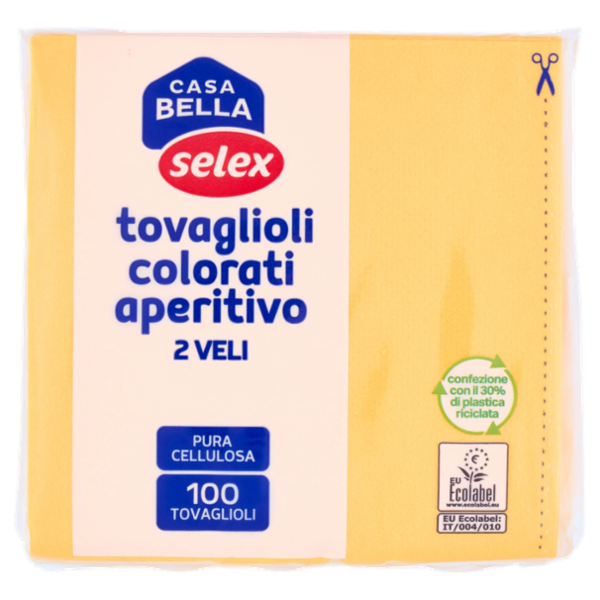 Selex Casa Bella Tovaglioli 2 Veli 25x25 cm Giallo 100 pezzi