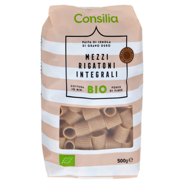 Consilia Pasta di Semola Integrale Mezzi Rigatoni Biologici 500 g