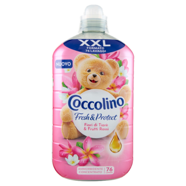 Coccolino Ammorbidente Concentrato Fresh & Protect Fiori di Tiarè & Frutti Rossi 76 Lavaggi 1750 ml