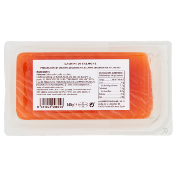 Gimar Sashimi Salmone 140 g