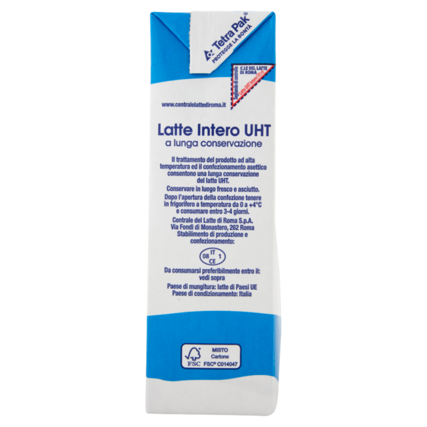 Centrale del Latte di Roma Latte UHT a Lunga Conservazione Intero 500 ml