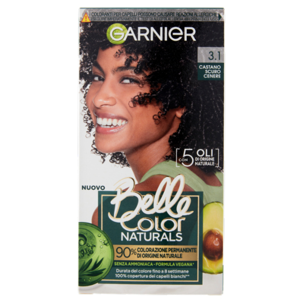 Belle Color Naturals, Colorazione Permanente senza ammoniaca, Castano Scuro Cenere 3.10