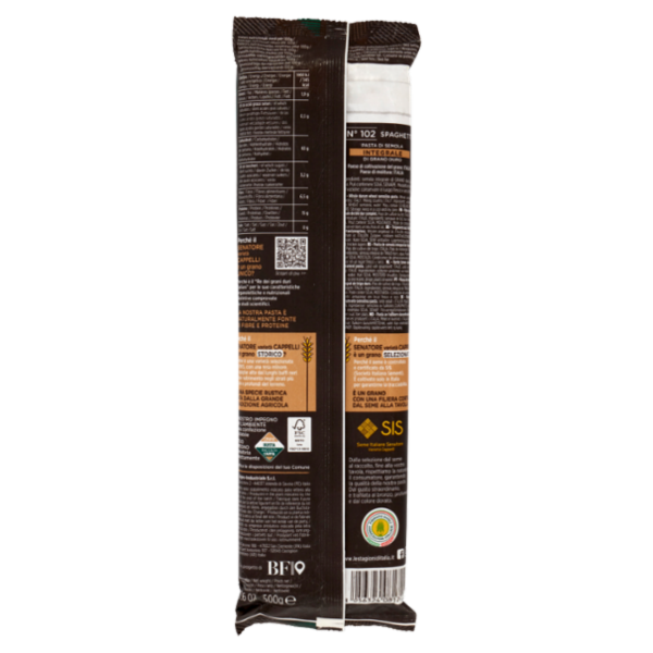 Le Stagioni d'Italia Senatore varietà Cappelli Integrale Spaghetti N° 102 500 g