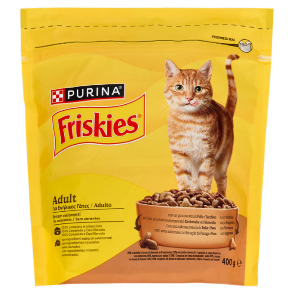 PURINA FRISKIES Adult Pollo e Tacchino e con Verdure 400g