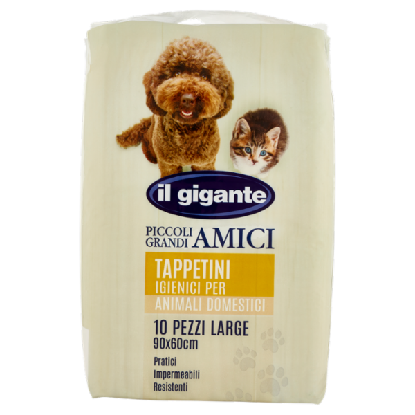 IL GIGANTE Piccoli Grandi Amici Tappetini Igienici per Animali Domestici Large 90x60 cm 10 pz
