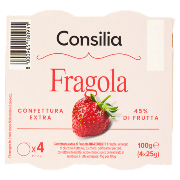 Consilia Confettura di Fragole 4x25 g