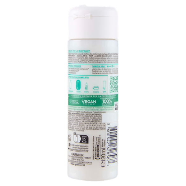 Garnier PureActive Salicylic Trattamento Liquido Esfoliante 7% Niacinamide, 120 ml