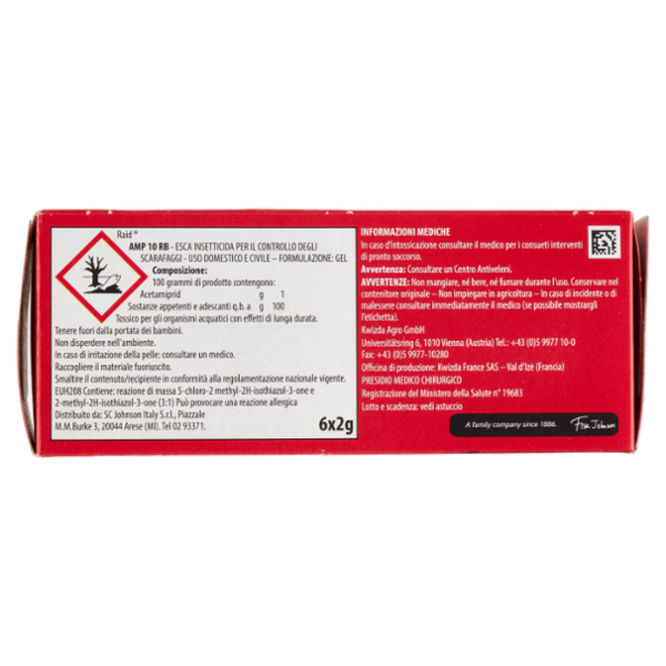 Raid Esca Scarafaggi Insetticida, Inodore, Pronta all'Uso in Spazi Interni ed Esterni, 6 pezzi