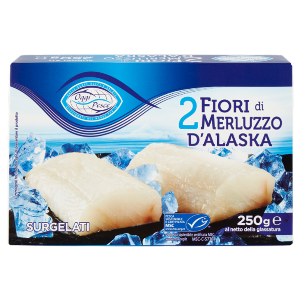 Oggi Pesce 2 Fiori di Merluzzo d'Alaska Surgelati 250 g