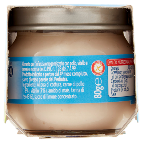 nipiol pollo e vitello omogeneizzato con carne e cereale 2 x 80 g