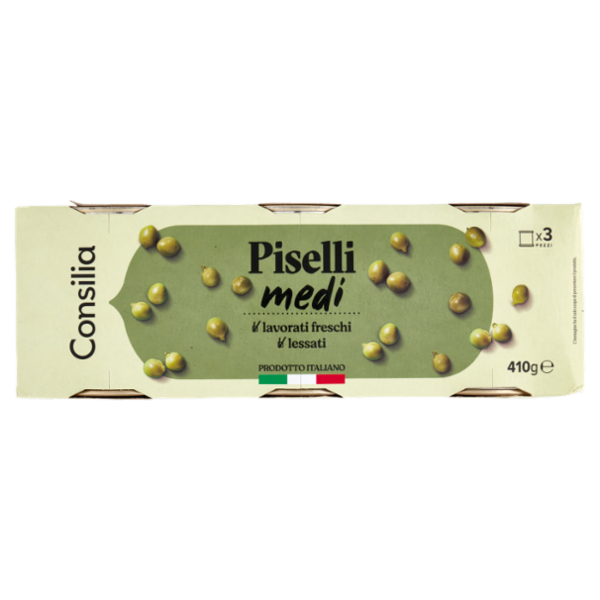 Consilia Saper Scegliere Piselli Medi Lessati 3 x 410 g