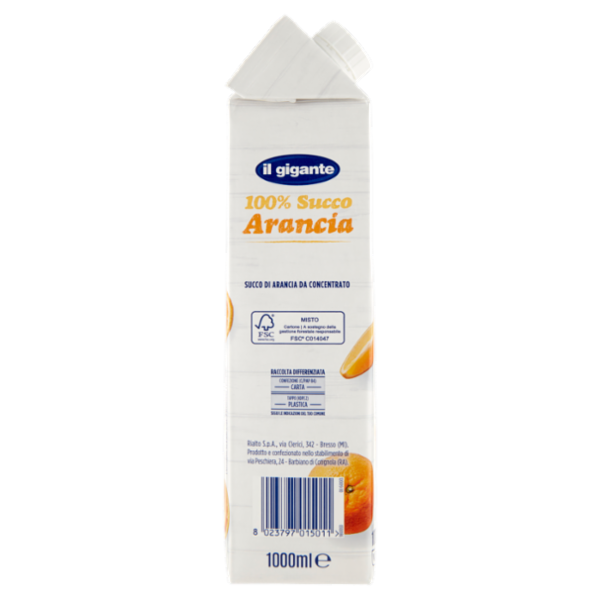 IL GIGANTE 100% Succo Arancia 1000 ml
