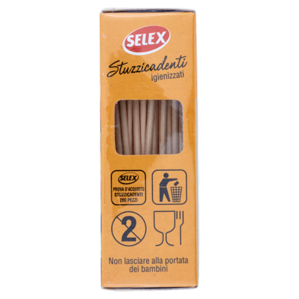 Selex Stuzzicadenti Doppia Punta in Betulla 200 pezzi