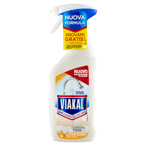 Viakal Detersivo Anticalcare Acciaio Cucina Spray 470 ml