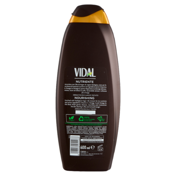 Vidal Argan Oil Bagnodoccia Nutriente Olio di Argan Biologico 600 ml