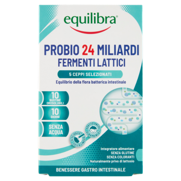 equilibra Probio 24 Miliardi Fermenti Lattici 5 Ceppi Selezionati 10 Bustine Orosolubili 25 g